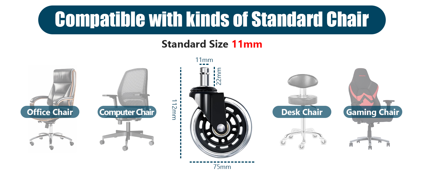 Office Chair Wheels Heavy Duty Replacement