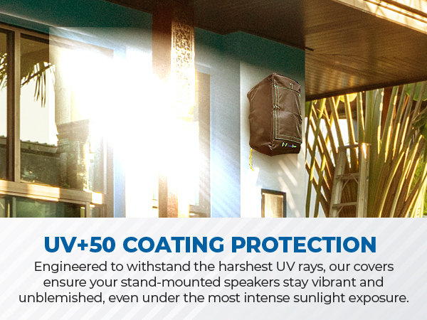 outdoor speaker covers heavy duty water sun sand protection UV 50 snug fitting dust double stitch