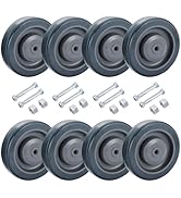 weyleity 8 Pack 5" Shopping Cart Replacement Wheels Kit | Silent Supermarket Casters with 8 Axles...
