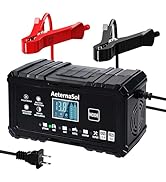 15A Smart Car Battery Charger,12V/24V Maintainer &amp; Desulfator Compatible with 12.6V Lithium-Ion, ...