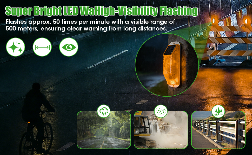 Solar Strobe Warning Light