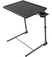 Adjustable TV Tray Table - TV Dinner Tray on Bed &amp; Sofa, Comfortable Folding Table with 6 Height ...