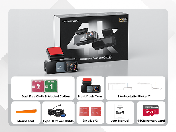 4k dash cam front and rear