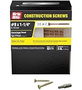 Grip-Rite 114GCS5#8 x 1-1/4", T25 Star Drive Gold Construction Wood Screw, 5lb Box