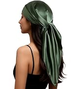 PoeticEHome Mulberry Silk Head Scarf 35"x35" - Solid Color 6A Grade Anti-Frizz Sleeping Hair Wrap...