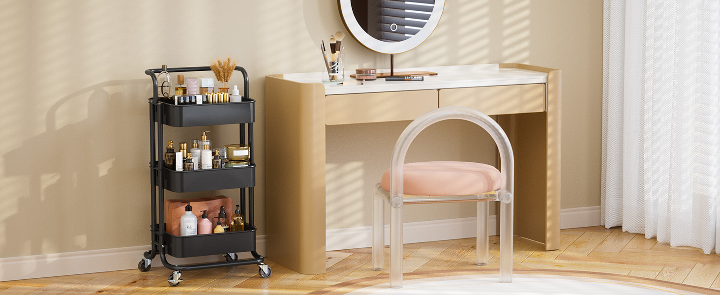 Pipishell 3 Tier Rolling Cart