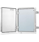 QILIPSU Hinged Clear Cover Stainless Steel Latch Junction Box with Inner Door 410x310x180mm, Univ...
