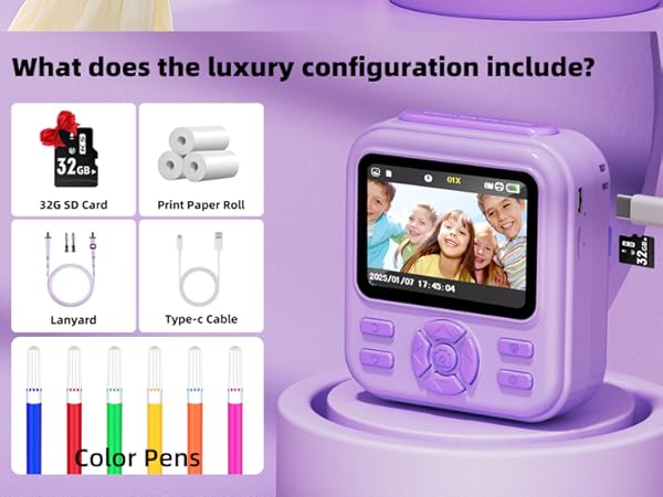 Kids Camera Instant Print for Boys and Girls,Christmas Birthday Gifts Toys for Toddler