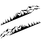YAWUROU 2 PCS Mountain Tree Car Decals, Forest Theme Vinyl Waterproof Car Body Door Stickers, 6.6...