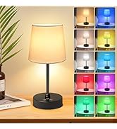 Wowag Cordless Table Lamp,5000mAh Rechargeable Battery Operated Desk Lamp,3Colors &amp; 7 RGB Steples...