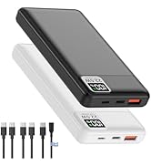 Heated Vest Battery Pack 10000mAh 2 Pack with DC7.4V Step-up Cable Fits for Ororo 7.4V and 5V USB...