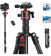70" Tripod for Camera, Professional Aluminum Camera Tripod & Monopod with 360° Ball Head, Adjusta...