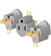 LYOOWNG (3 Pack) 3 Prong to 2 Prong Adapter, Non Polarized 3 Pin to 2 Pin Power for Wall Outlets ...