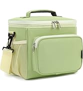 FlowFly Insulated Reusable Lunch Bag Adult Large Lunch Box for Women and Men with Adjustable Shou...