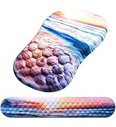 Mouse Pad Wrist Support, Laokiiy 2 in1 Keyboard Wrist Rest+ Ergonomic Mouse Pad, Non-Slip Wrist R...