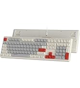 ATTACK SHARK Gaming Keyboard Wired,RGB Backlight Ergonomic 108 Keys Mechanical Feeling Keyboard,Q...