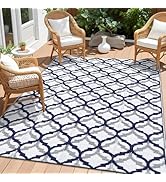 OLANLY Reversible Outdoor Rug 5x8 ft Clearance, Waterproof Outdoor Plastic Straw Rug with Interla...