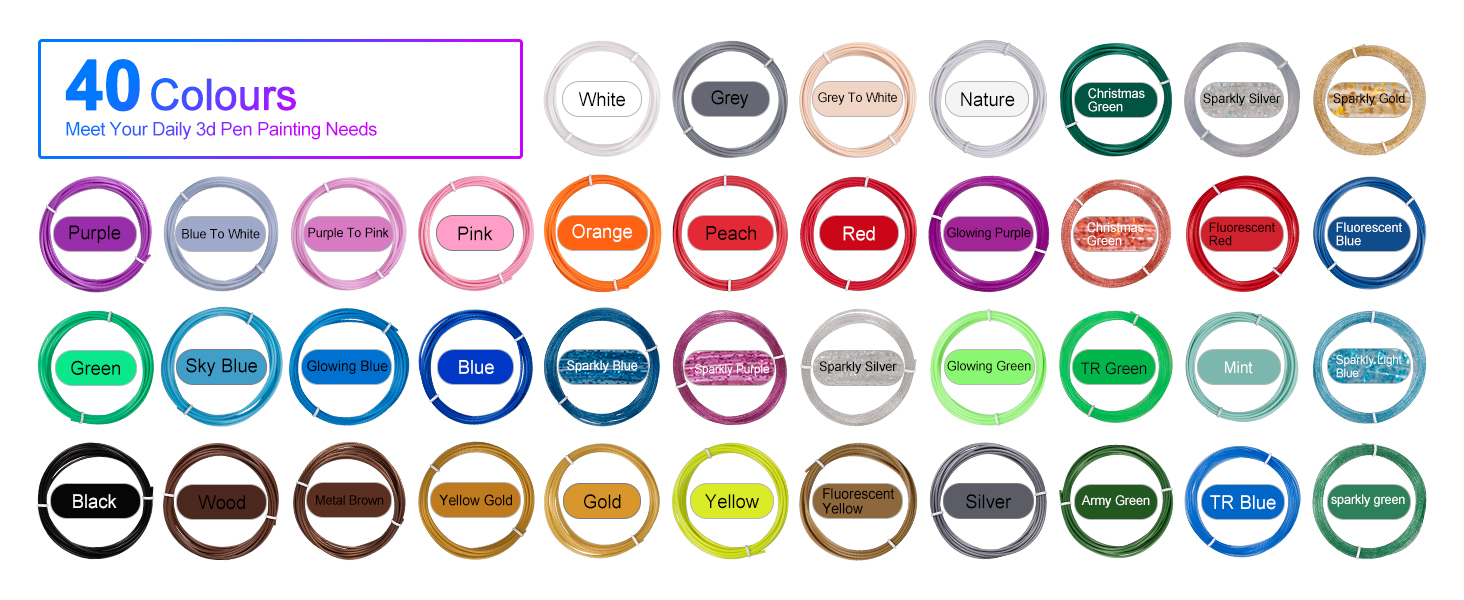 3D pen rifill 40 colors