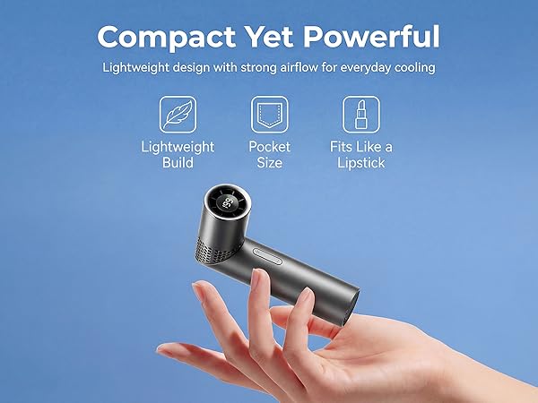 small handheld fan powerful airflow quiet cooling summer travel office desk outdoor portable compact