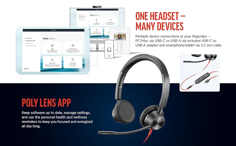 Poly Blackwire 3325 Wired Headset