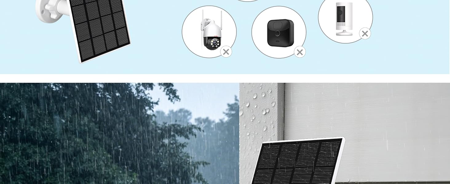 Solar panel for battery security camera.