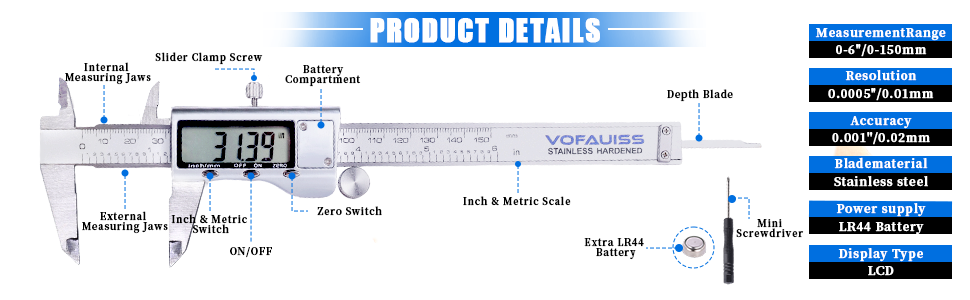 Digital Caliper Measuring Tool