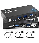 Steetek 8K KVM Switch 1 Monitors 2 Computers DisplayPort, with 3 USB 3.0 Hub, 8K@60Hz DP 1.4 Dual...