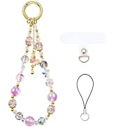 BEEFLYING Crystal Glass Beaded Phone Charms Wrist Strap Detachable Butterfly Cellphone Bracelet L...