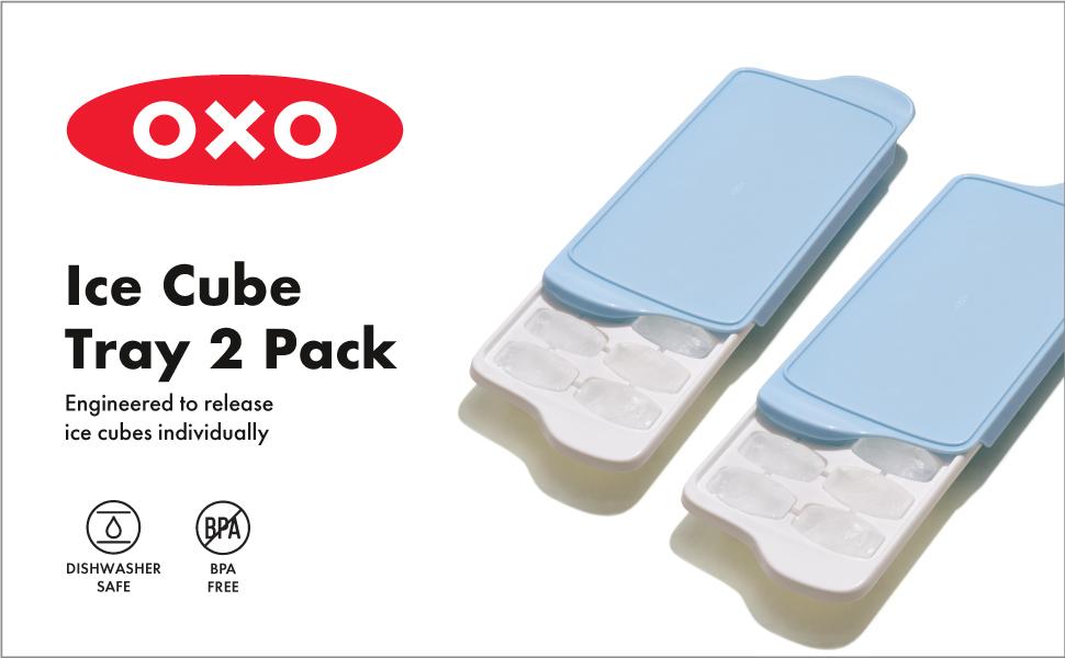 OXO Good Grips Covered Ice Cube Tray Set,Blue,2 Pack