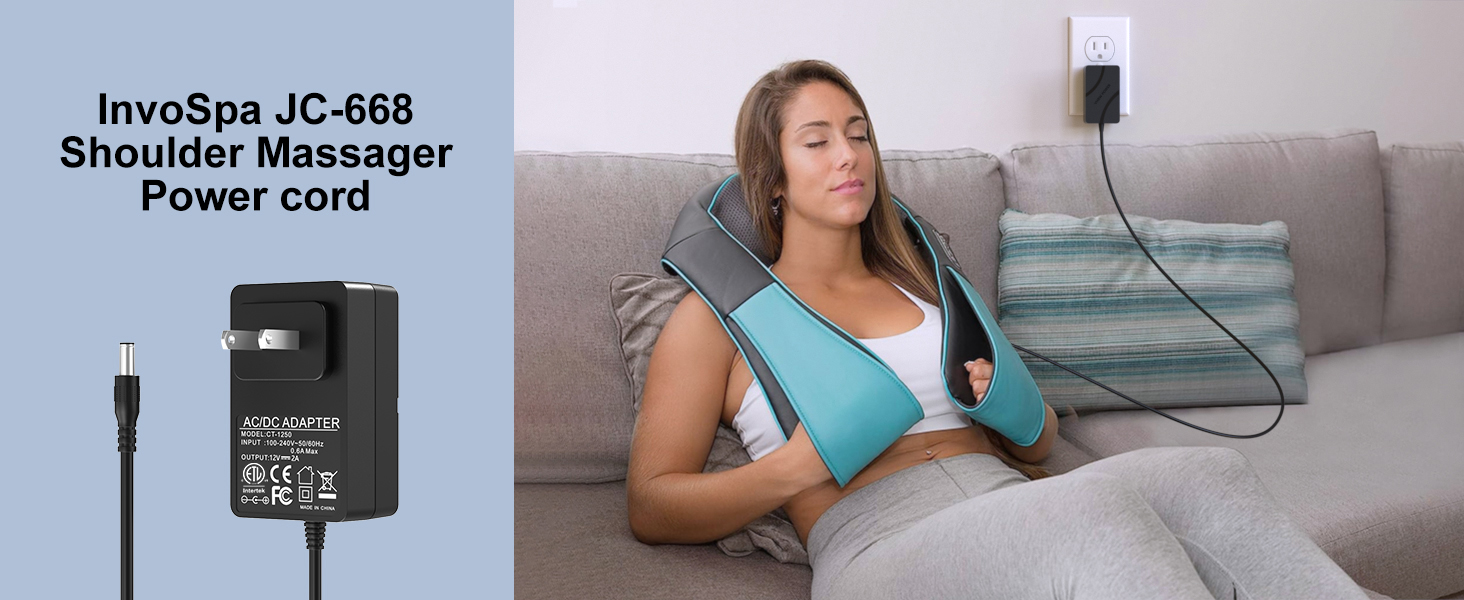 InvoSpa JC-668 Shoulder Massager Power Cord