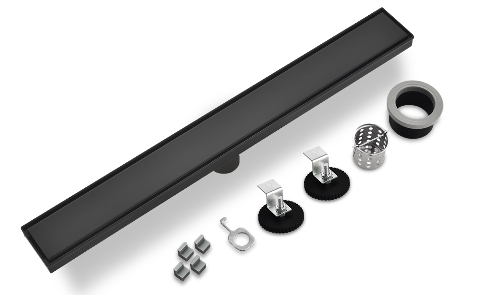 Linear shower drainage system in the bathroom