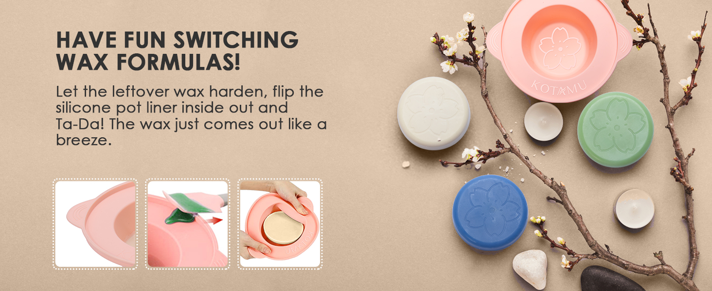 pink silicone wax line pot for melting all sorts of waxes