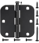 TICONN 18-Pack 3.5 Inch Door Hinges with Removable Pin, 3-1/2 x 3-1/2 Inch Iron Bifold Residentia...