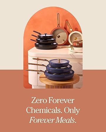 nonstick non-toxic cookware ceramic PFAS free pots and pans set oven safe non-stick fry pan durable