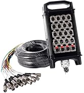pegcabac 12 Channel 25'Pro Stage XLR Snake Cable with XLR &amp; 1/4" TRS Returns on The Box for Recor...