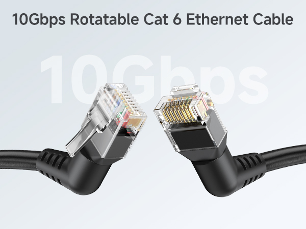 10Gbps Rotatable Cat 6 Ethernet Cable