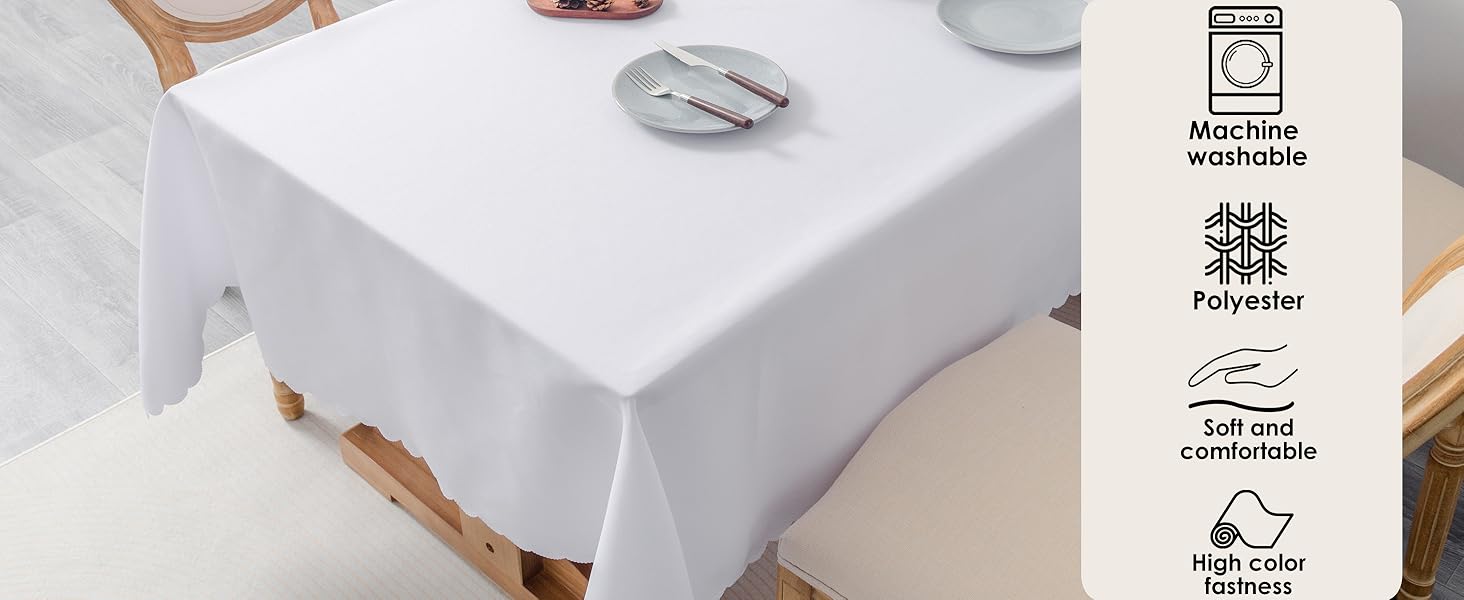 white tablecloth