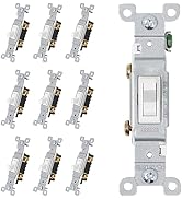 ThunderWay Toggle Light Switch, 3-Way or Single Pole, 15 Amp, 120 Volt, AC Quiet Switch, Electric...