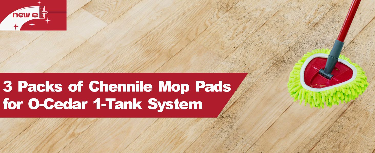 3 Packs of Chennile Mop Pads for O-Cedar 1-Tank System