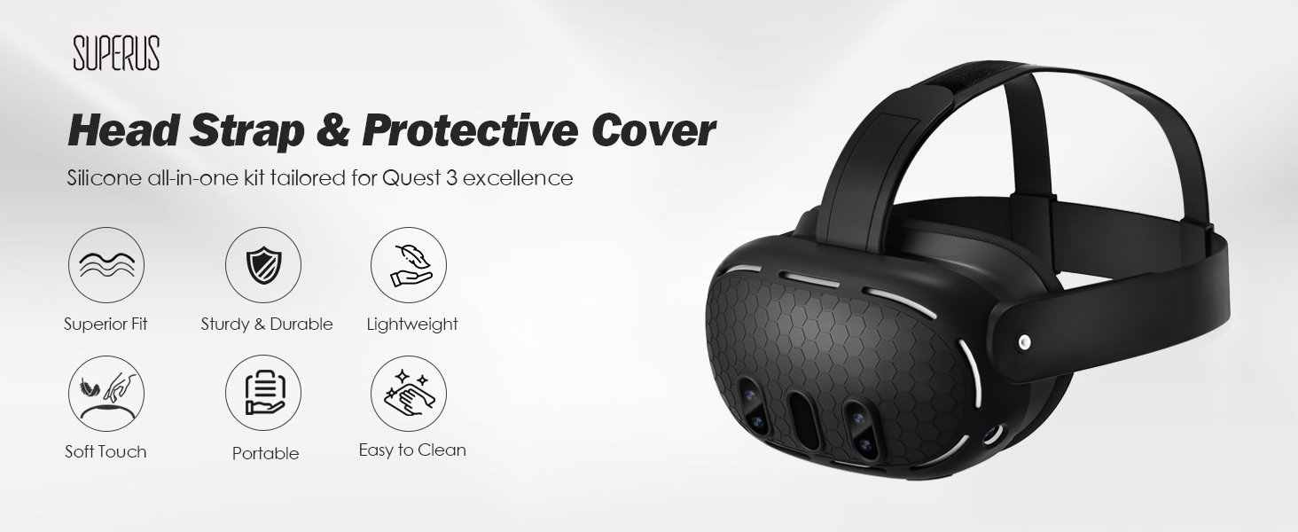  Silicone Head Strap &amp; Protector Cover for Meta/Oculus Quest 3 Accessories
