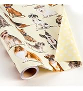 MAYPLUSS Dog Wrapping Paper Roll - 17 Inch X 16.5 Feet - Reversible Polka Dot Wrapping Paper for ...