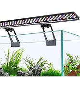 hygger Clip On Full Spectrum Aquarium LED Light, 42W Day-Night Dual Timer Sunrise-Day-Sunset-Moon...