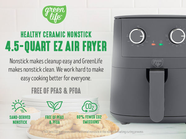 GreenLife, Ceramic Nonstick, PFAS-Free, Non-Toxic, Electrics, Air Fryer