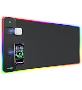 abc.mat 3-in-1 RGB Gaming Mouse Pad with Magnetic Wireless Charging, 31.5"x15.8" Large, 24 Light ...