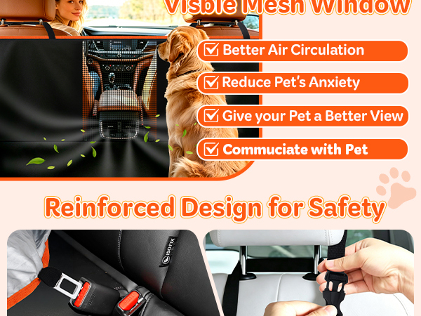 Dog Car Seat Cover for Back Seat