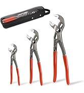 HAUTMEC 3 PCS Water Pump Pliers Set, Fast Adjustable Tongue and Groove Joint Pliers Tool Set,V-Ja...