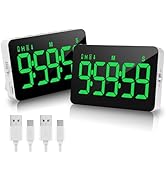 2 Packs Rechargeable Digital Classroom Timer Kitchen Timer, Magnetic Timers with Countdown/up wit...