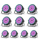DazzlingStage Stage Par Lights,18X12W DJ LED Stage Lights, RGBW 4IN1 Wash/Strobe Effect DMX512 Co...