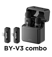 BOYA by-V3 Combo Wireless Microphone for iPhone Android Smartphone,100M Los Range,36H Duration,No...