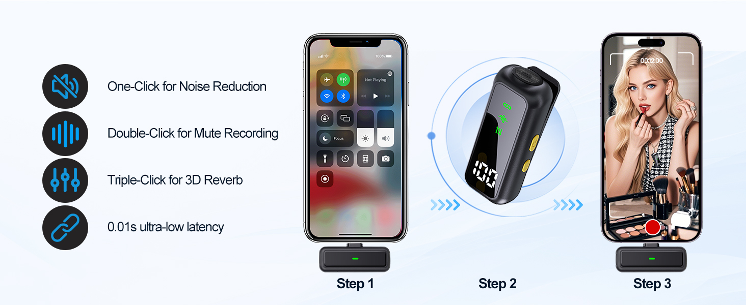 usb-c microphone, clip on microphone wireless, mini wireless mics, mini microphone for vlogging